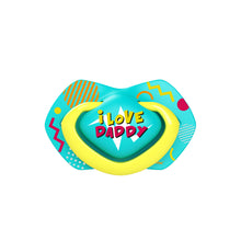 Load image into Gallery viewer, Canpol babies Silicone Soother Light touch 6-12m Symmetrical NEON LOVE 2 pcs
