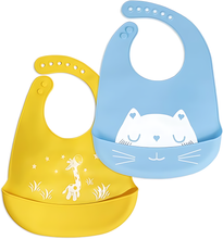 Load image into Gallery viewer, Animal Cartoon Silicone Baby Bibs
