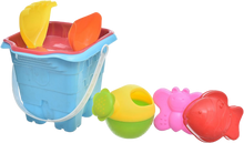 Load image into Gallery viewer, دلو شاطئ بلاستيكي عالي الجودة مع أدوات رمل متنوعة للأطفال castle beach bucket
