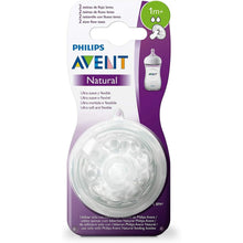 Load image into Gallery viewer, Philips Avent Natural Nipple Teat Slow Flow 1M 2Pack
