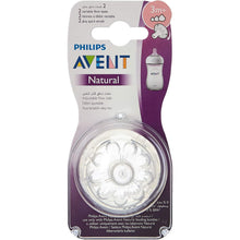 Load image into Gallery viewer, Philips Avent Natural Nipple Teat Slow Flow 3M 2Pack
